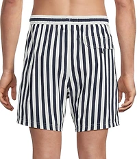 Cremieux Wide Stripe Print 6#double; Inseam Swim Trunks
