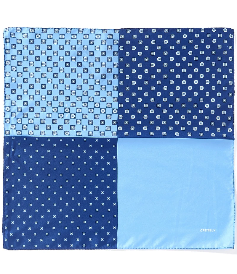 Cremieux Zane Medallion Four Square Woven Silk Pocket Square