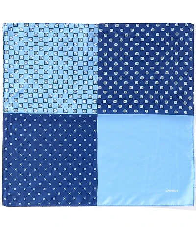 Cremieux Zane Medallion Four Square Woven Silk Pocket Square