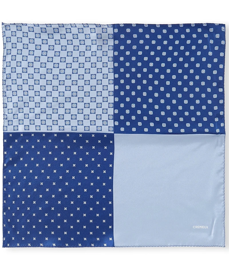 Cremieux Zane Medallion Four Square Woven Silk Pocket Square