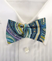 Cremieux Zayn Paisley Print Woven Silk Bow Tie