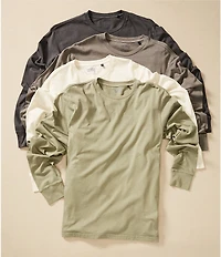 Cremiuex Premium Denim Garment-Dyed Long Sleeve T-Shirt