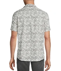 Cremiuex Premium Denim Paisley Short Sleeve Woven Shirt