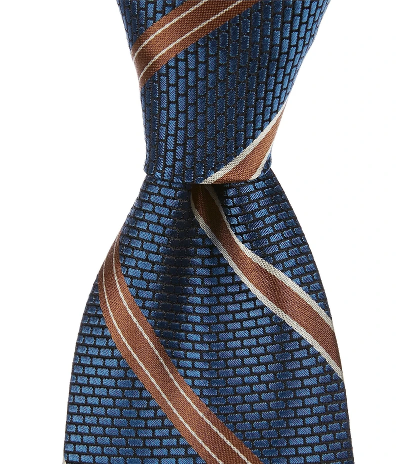 Cremieux State Street Stripe 3 3/8 Silk Tie