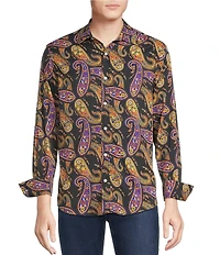 Cremiux Premium Denim Large Paisley Long Sleeve Woven Shirt