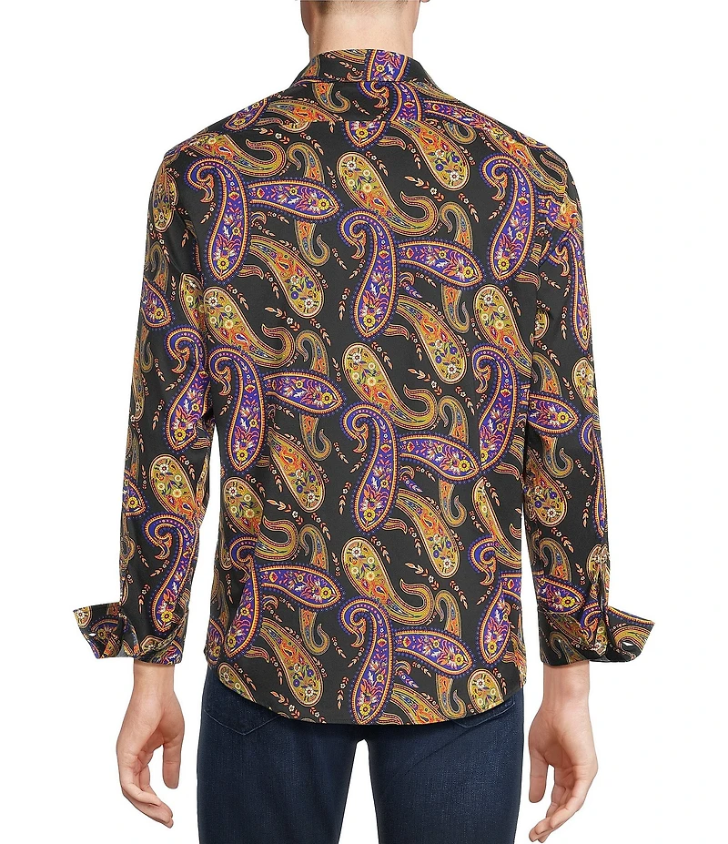 Cremiux Premium Denim Large Paisley Long Sleeve Woven Shirt