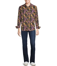 Cremiux Premium Denim Large Paisley Long Sleeve Woven Shirt