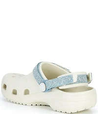 Crocs Girl's Classic Denim Flower Adjustable Backstrap Clogs (Youth)