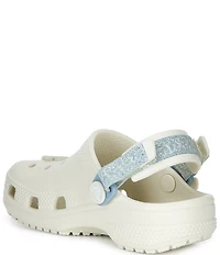 Crocs Girls' Classic Denim Flower Embellished Adjustable Backstrap Clogs (Infant)