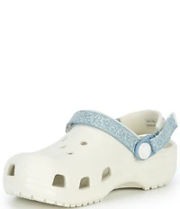 Crocs Girls' Classic Denim Flower Adjustable Backstrap Clogs (Toddler)