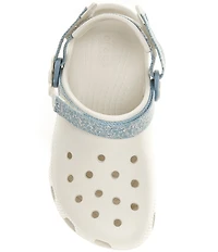 Crocs Girls' Classic Denim Flower Adjustable Backstrap Clogs (Toddler)