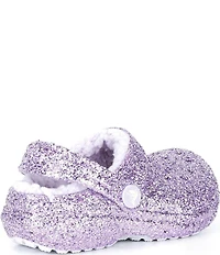 Crocs Girls' Classic Fur Lined Chunky Glitter Clogs (Infant)