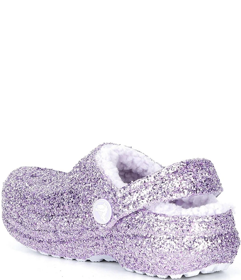Crocs Girls' Classic Fur Lined Chunky Glitter Clogs (Infant)