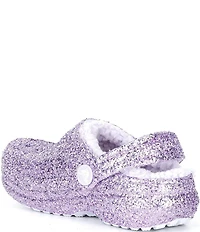 Crocs Girls' Classic Fur Lined Chunky Glitter Clogs (Toddler)