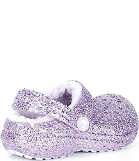 Crocs Girls' Classic Fur Lined Chunky Glitter Clogs (Youth)