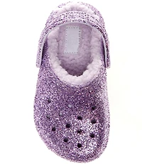 Crocs Girls' Classic Fur Lined Chunky Glitter Clogs (Youth)