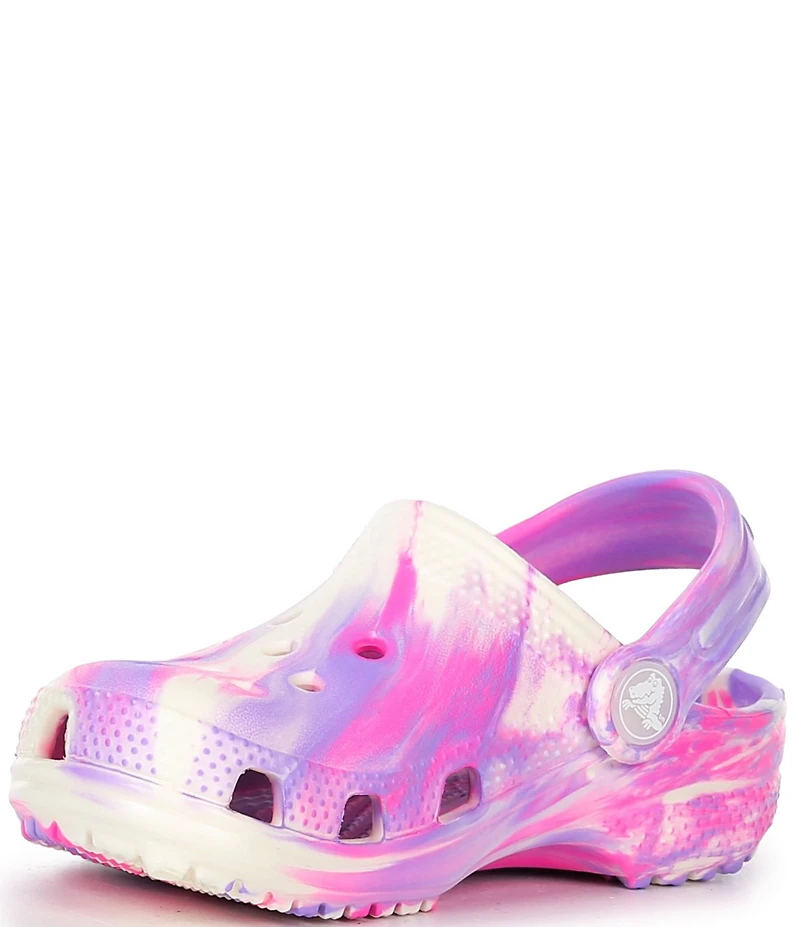Crocs Girls' Classic Glow-In-The-Dark Marbled Clogs (Toddler)