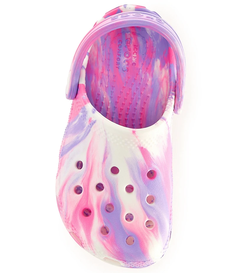 Crocs Girls' Classic Glow-In-The-Dark Marbled Clogs (Youth)