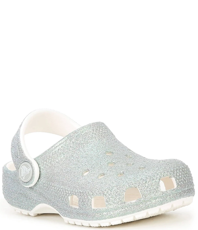 Crocs Girls' Classic Iridescent Glitter Clogs (Toddler)