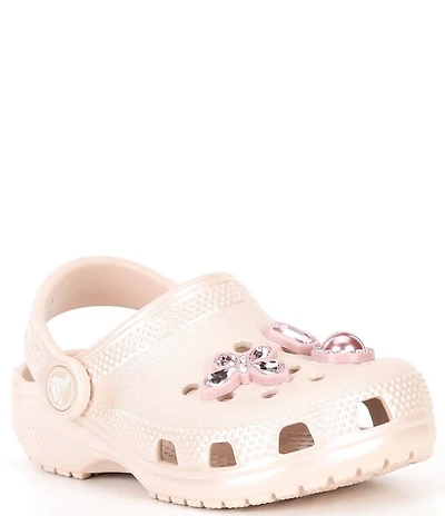 Crocs Girls' Classic Shimmer Gem Ornamented Clogs (Infant)