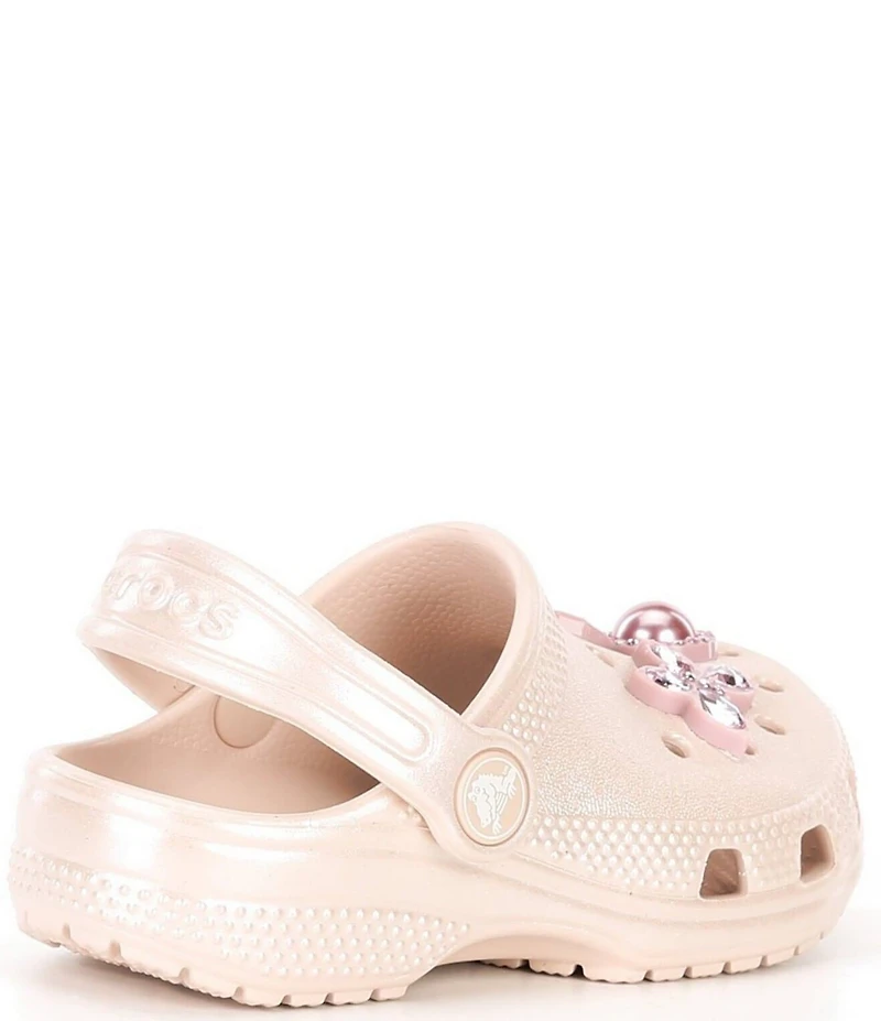 Crocs Girls' Classic Shimmer Gem Ornamented Clogs (Infant)