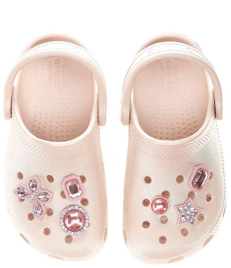 Crocs Girls' Classic Shimmer Gem Ornamented Clogs (Toddler)