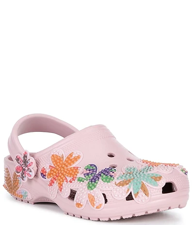 Crocs Women's Classic Graphic Flower Clogs