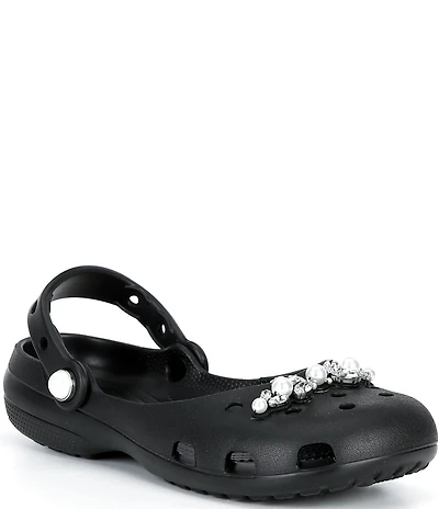 Crocs Women's Classic Pearl Embellished Ballet Clogs