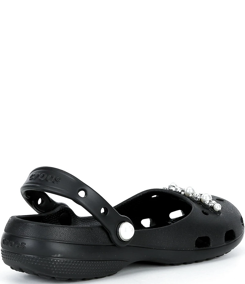 Crocs Women's Classic Pearl Embellished Ballet Clogs