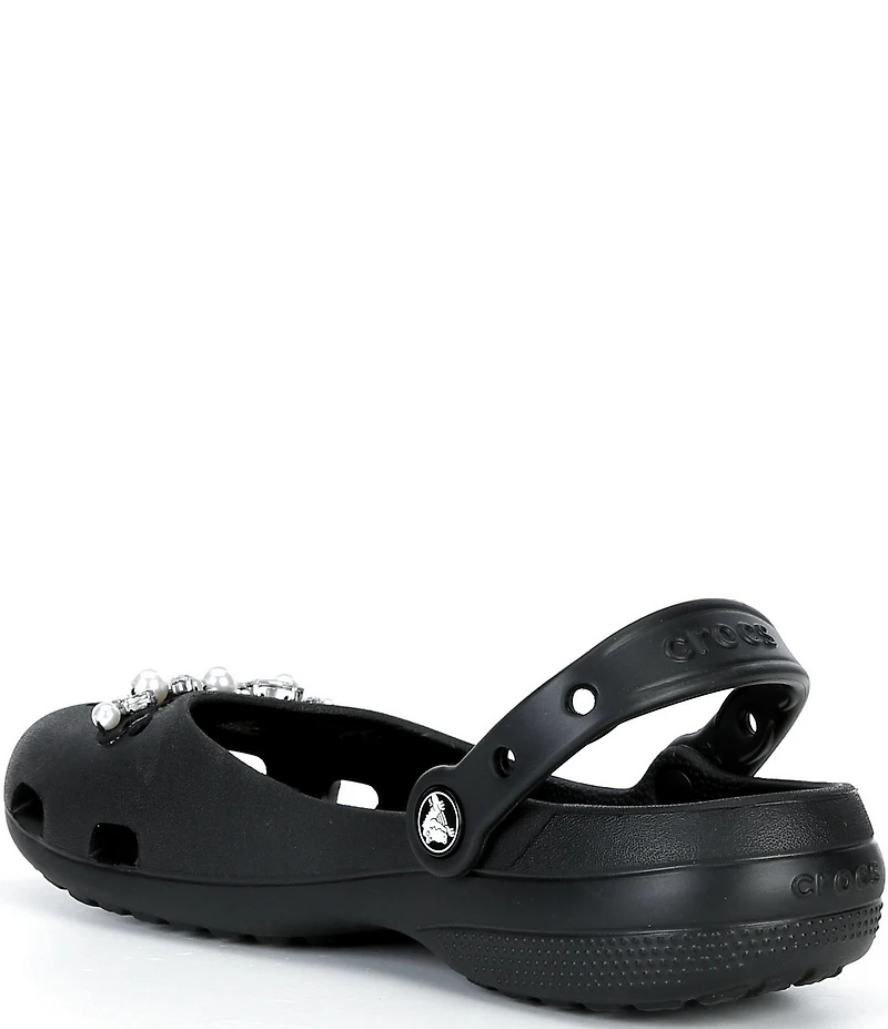 Crocs Women's Classic Pearl Embellished Ballet Clogs