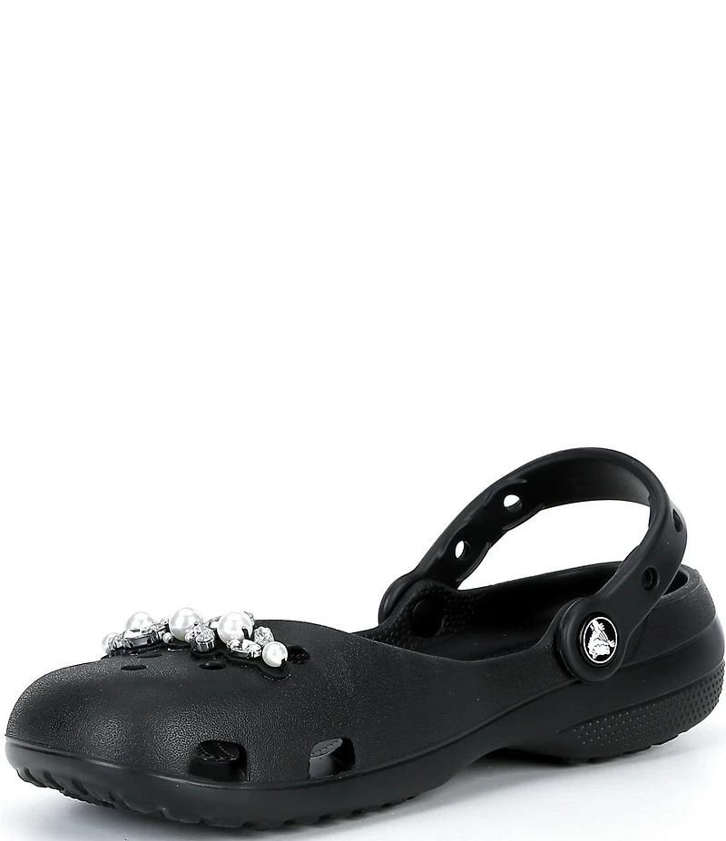 Crocs Women's Classic Pearl Embellished Ballet Clogs