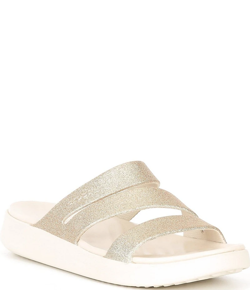Crocs Women's Getaway Glitter Strappy Platform Slide Sandals
