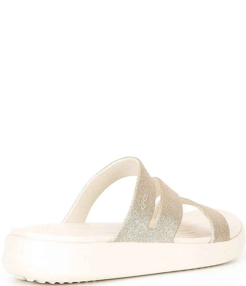 Crocs Women's Getaway Glitter Strappy Platform Slide Sandals