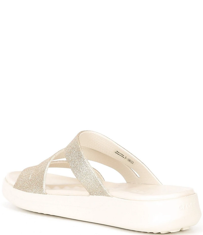 Crocs Women's Getaway Glitter Strappy Platform Slide Sandals
