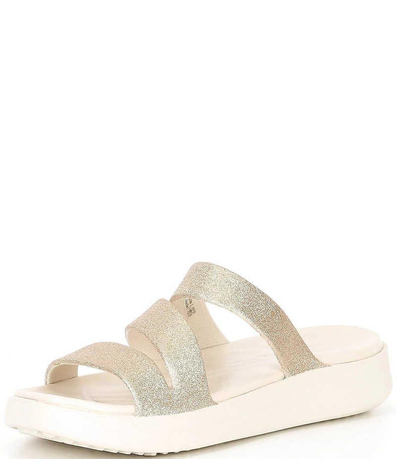 Crocs Women's Getaway Glitter Strappy Platform Slide Sandals