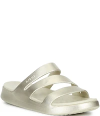 Crocs Women's Getaway Metallic Strappy Platform Slide Sandals