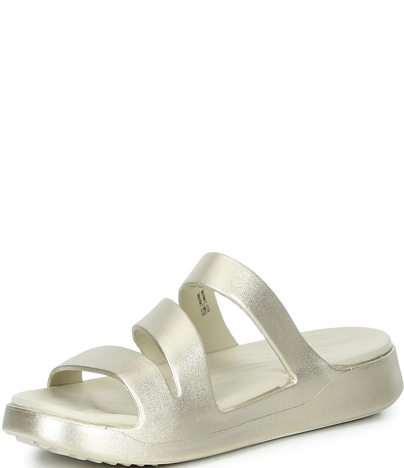 Crocs Women's Getaway Metallic Strappy Platform Slide Sandals