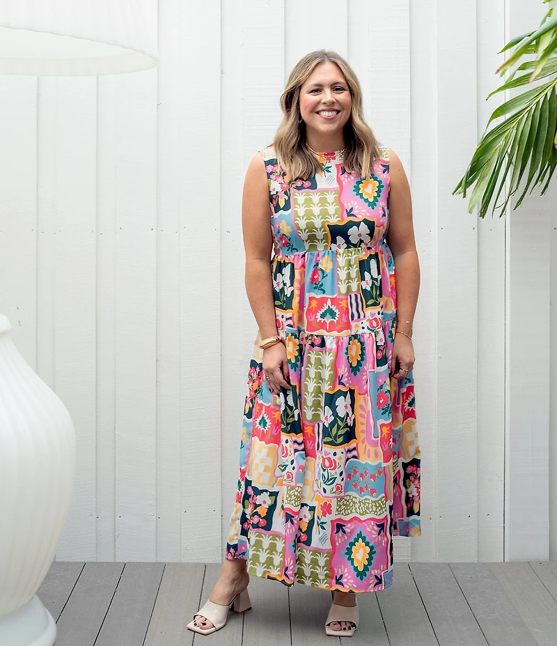 CROSBY by Mollie Burch Arlo Crew Neckline Sleeveless Maxi Dress