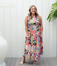 CROSBY by Mollie Burch Arlo Crew Neckline Sleeveless Maxi Dress