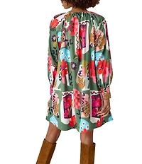 CROSBY by Mollie Burch Bentley Long Sleeve Crew Neck Mini Dress