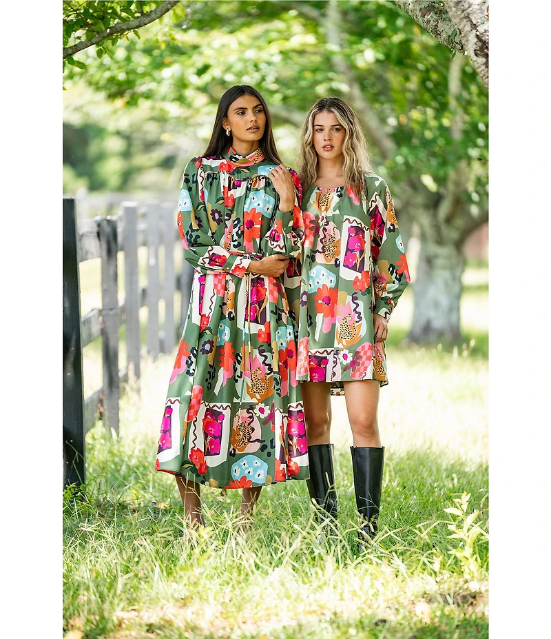 CROSBY by Mollie Burch Bentley Long Sleeve Crew Neck Mini Dress