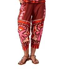 CROSBY by Mollie Burch Bernie Printed Cotton Linen Blend Coordinating Relaxed Fit Pants