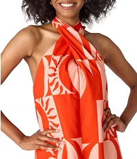 CROSBY by Mollie Burch Cleo Printed Crisscross Halter Neck Self Tie Sleeveless Maxi Dress