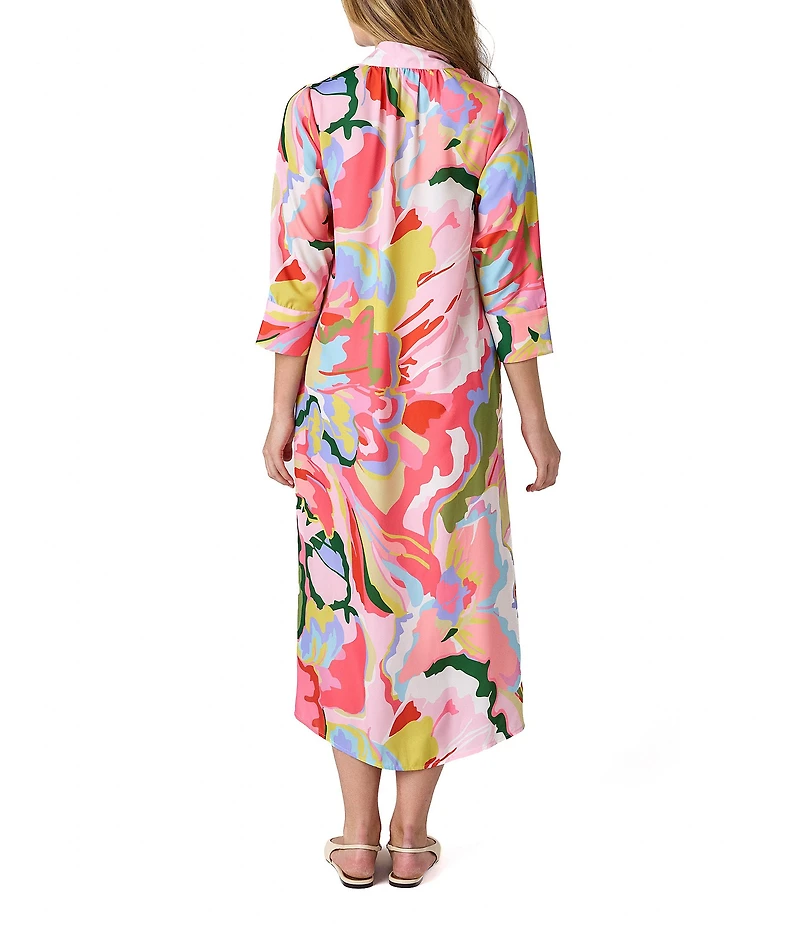 CROSBY by Mollie Burch Fia Caftan Split V Neck Ankle Length Caftan Dress