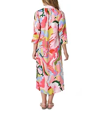 CROSBY by Mollie Burch Fia Caftan Split V Neck Ankle Length Caftan Dress