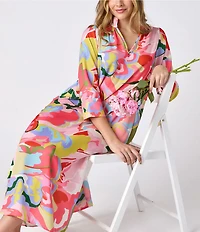 CROSBY by Mollie Burch Fia Caftan Split V Neck Ankle Length Caftan Dress
