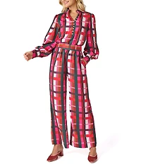 CROSBY by Mollie Burch Jasper Coordinating High Rise Holiday Plaid Wide Leg Pants