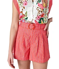 CROSBY by Mollie Burch Lettie Belted High Rise Pleated Shorts