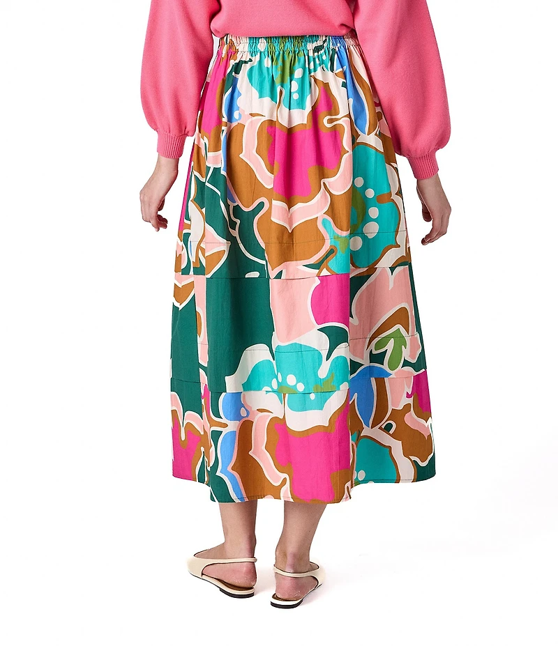 CROSBY by Mollie Burch Marlowe Cotton Poplin Floral Print A-Line Maxi Skirt