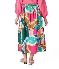 CROSBY by Mollie Burch Marlowe Cotton Poplin Floral Print A-Line Maxi Skirt